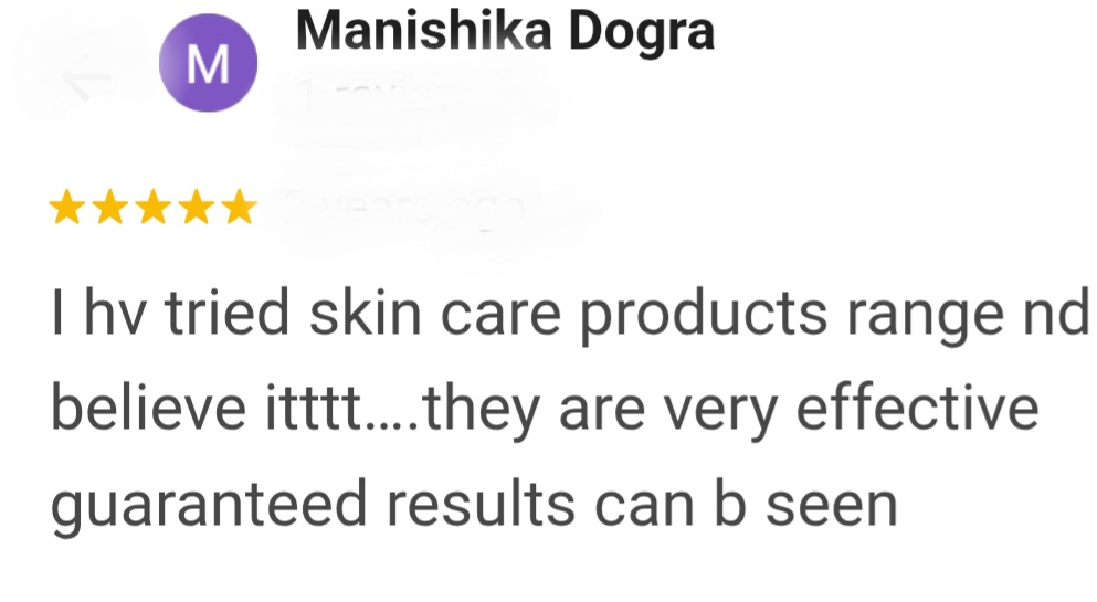 Skin care products are good